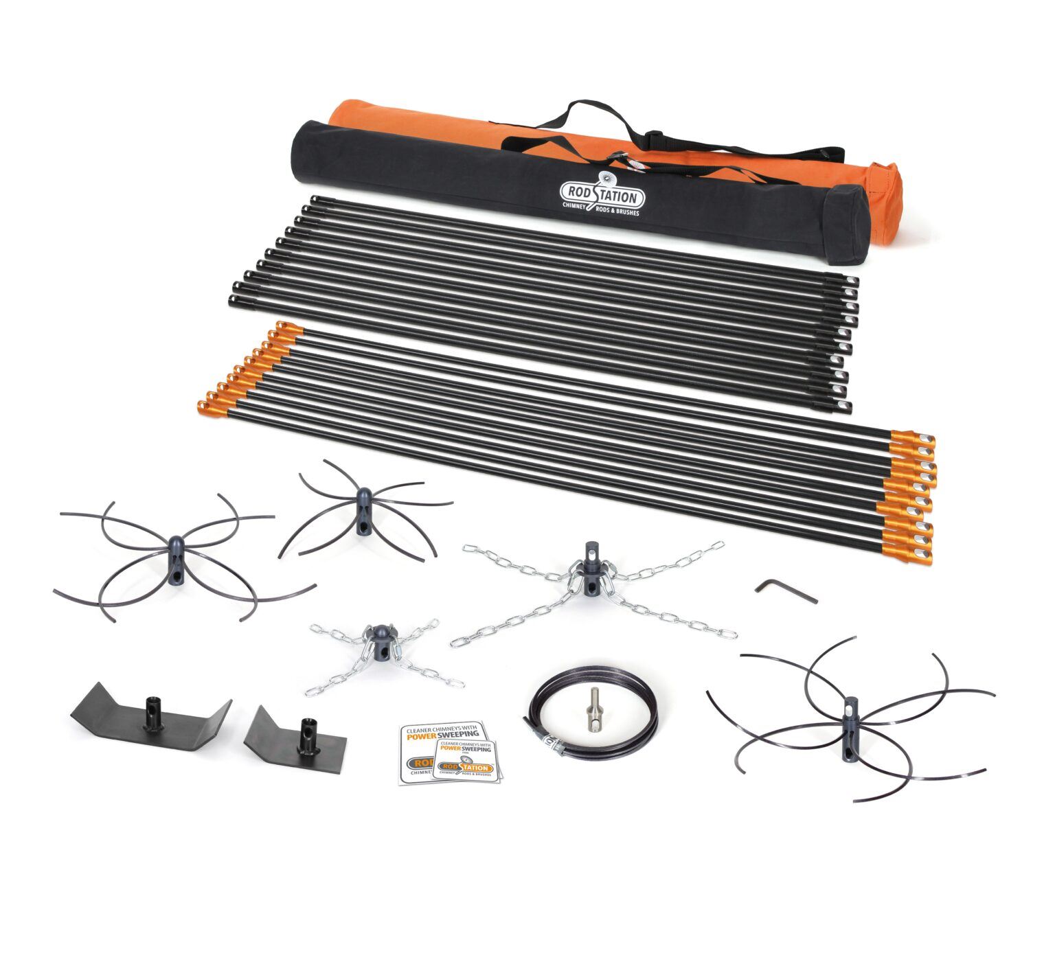 Full Power Chimney Sweeping Kit (FluBoss) Rodstation